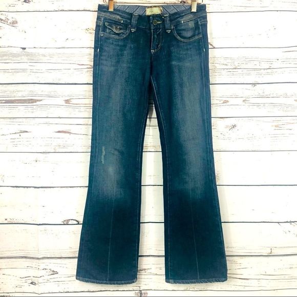 Paige Pico Bootcut Kick Flare Crop Stretch Jeans Vintage Look 25 - Picture 1 of 10